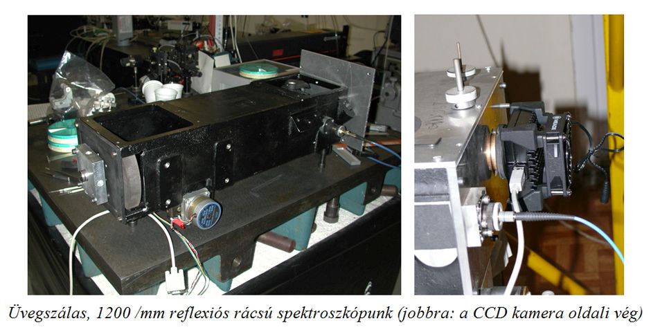 Üvegszálas, 1200 /mm reflexiós rácsú spektroszkópunk 